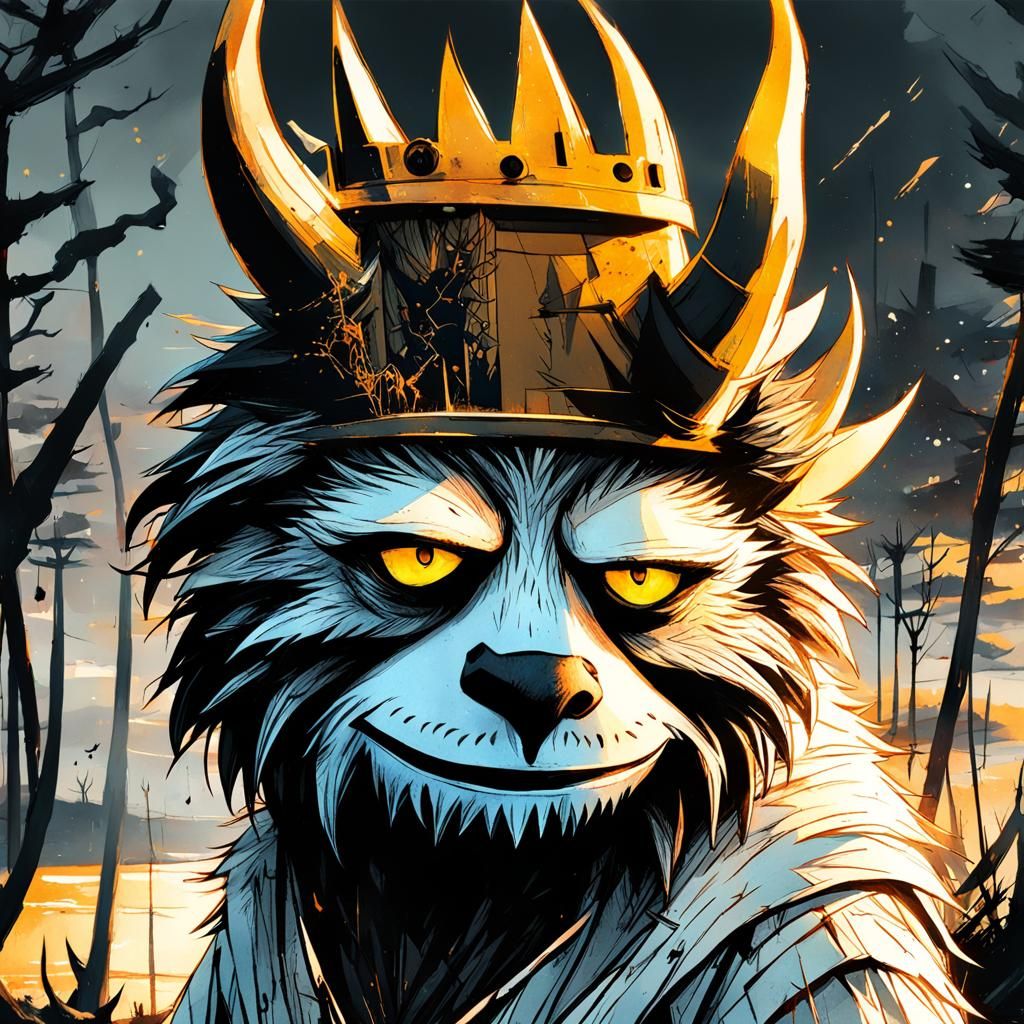 Anime Wild Things Portrait in Watercolor Style