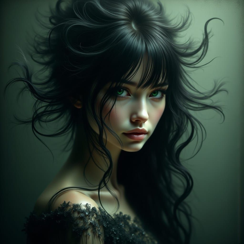 Ethereal Vampire Woman in Cinematic Style