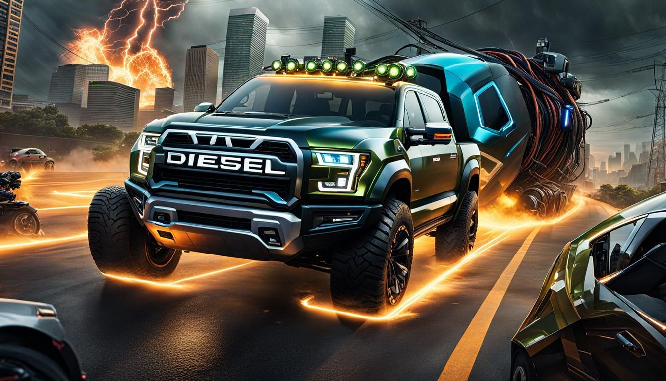 Diesel Truck Dominates Cyber Storm: Cyberpunk Style
