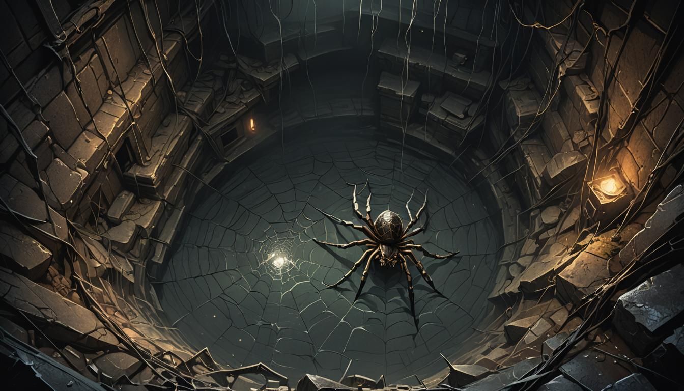 Eerie Descent: Gothic Horror Hole in Digital Painting