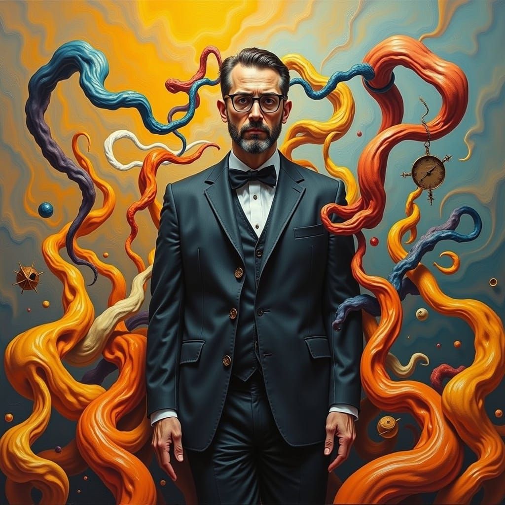 Bizarre Surrealist Dreamscape in Neon Hues