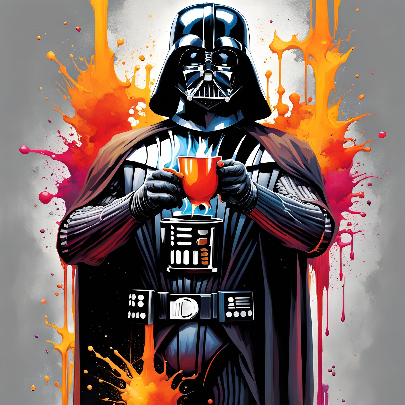 Darth Vader's Coffee Break: Graffiti Art Style