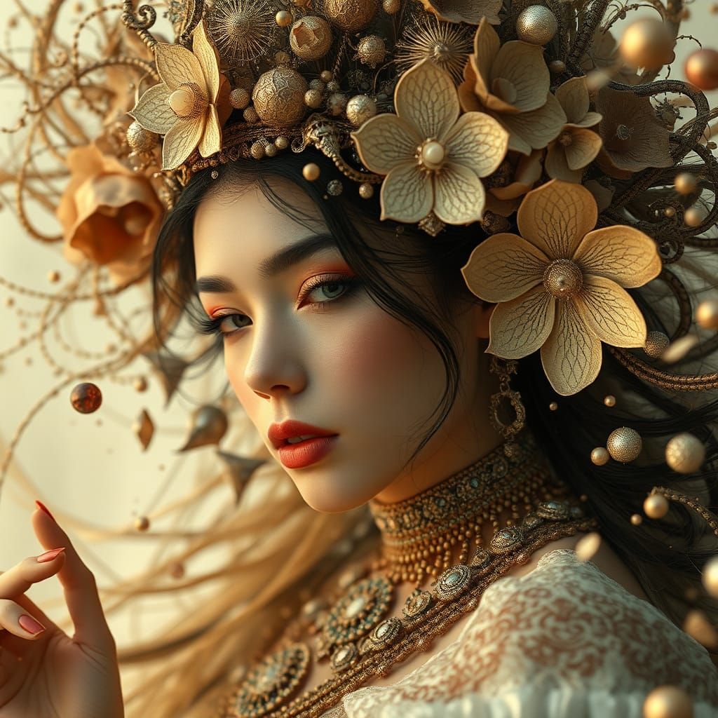 Elegant Particulate Scene in Rich Colors