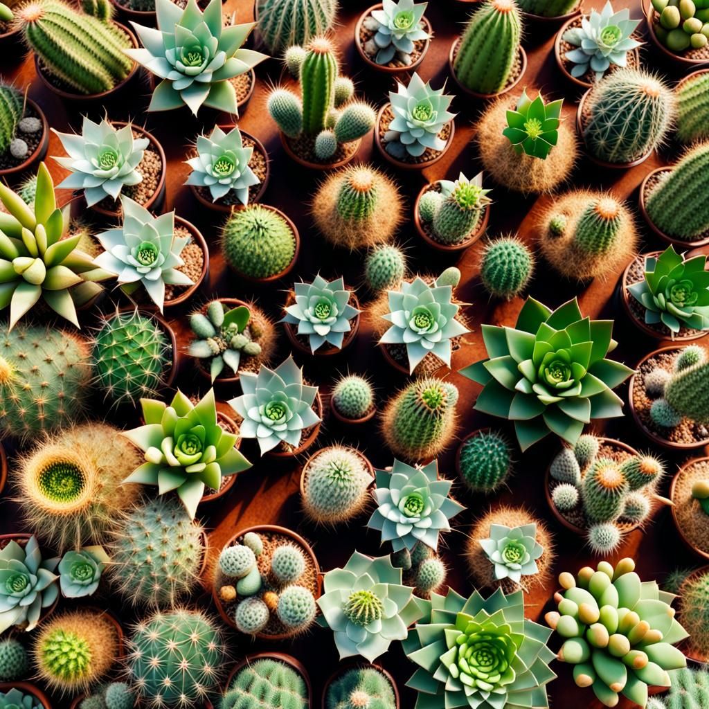 Overhead View of Cactus Collage in 8K