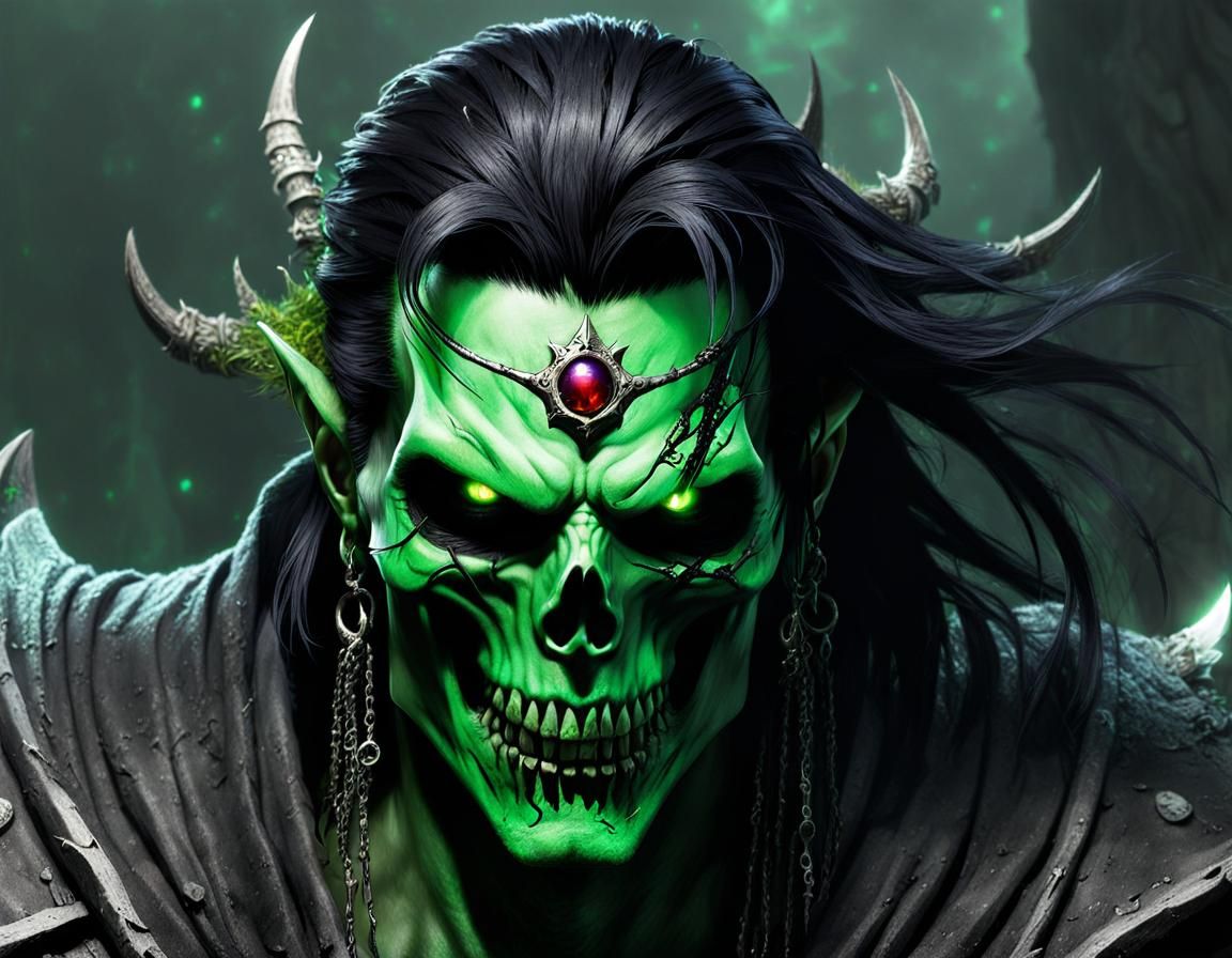 Xoren the Necromancer: Oil Painting in Royo Style