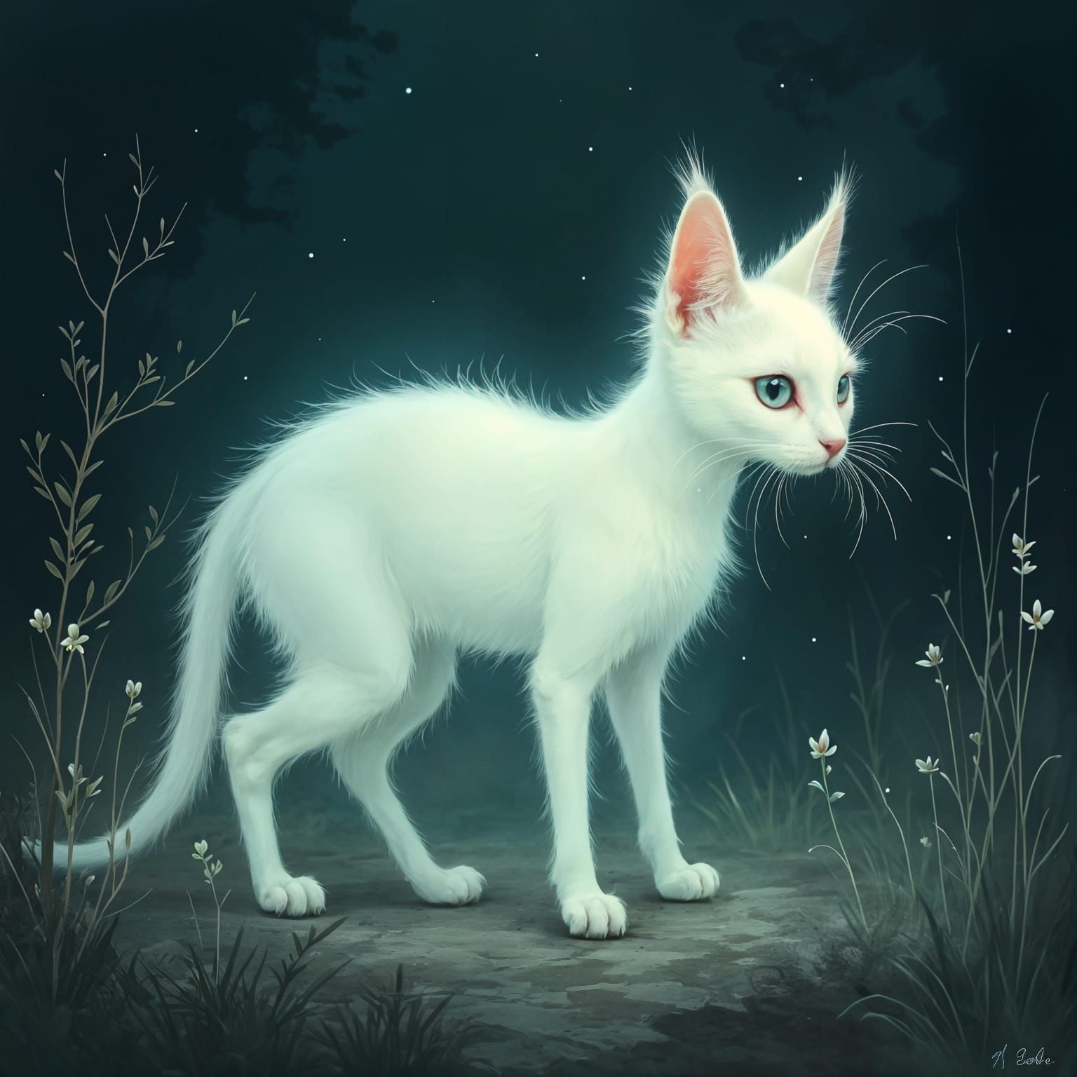 Ethereal Ghost Cat: Translucent Feline Apparition