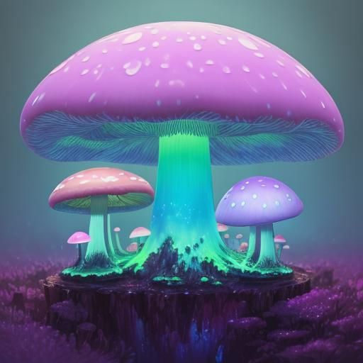 Pastel Neon Baby Ooze on Mushroom