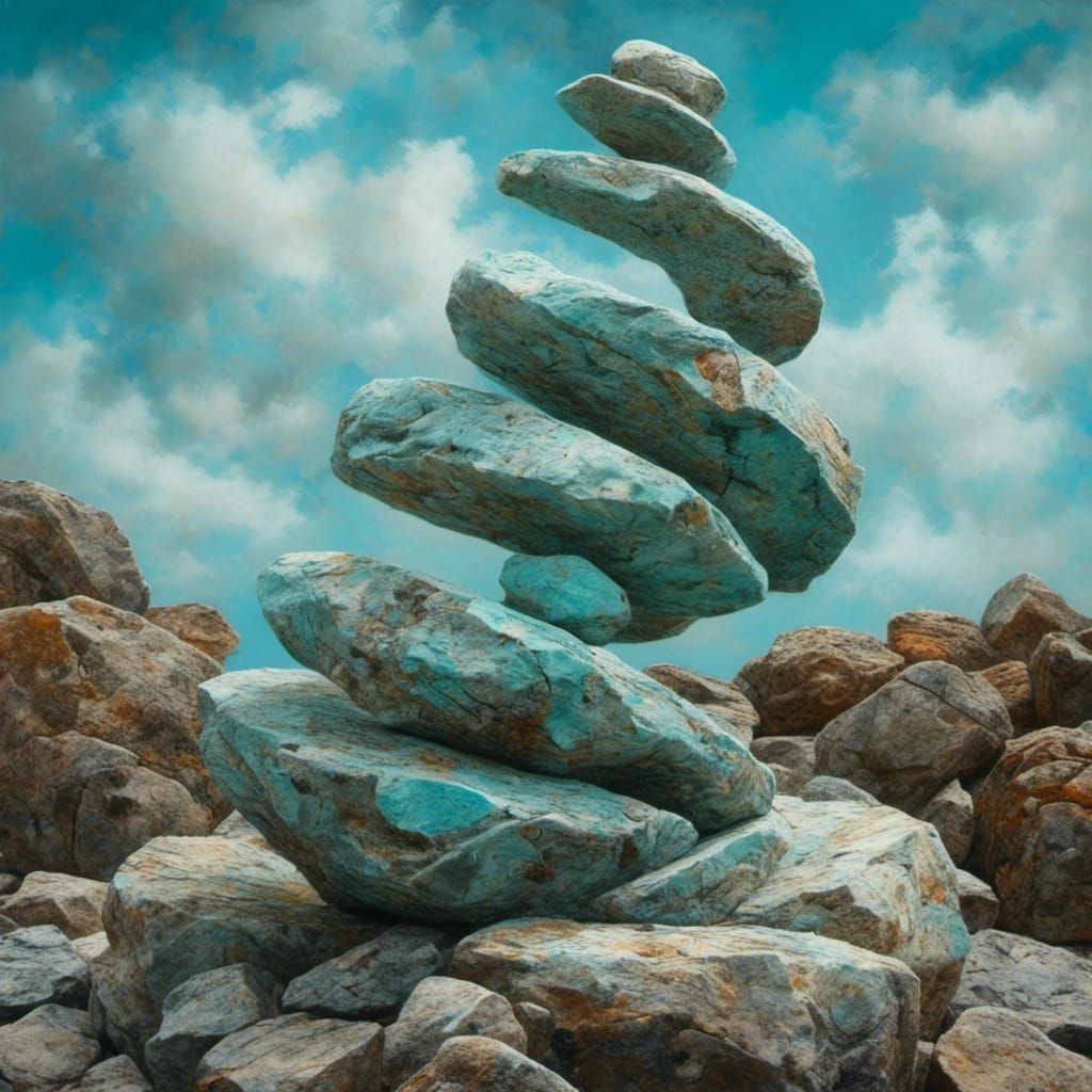 Stone swirls Geological reorganization Stone elegantly carved <lora:Swirling Stones:1.0> Gravitational equilibrium a sta...