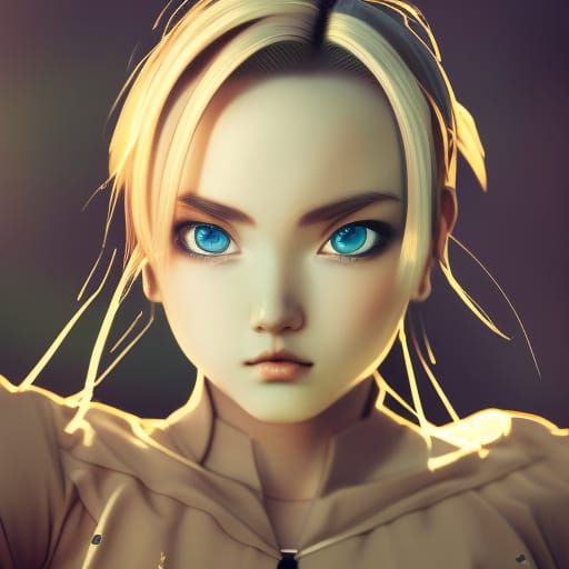 Android 18 Portrait in Sakimi Chan Style