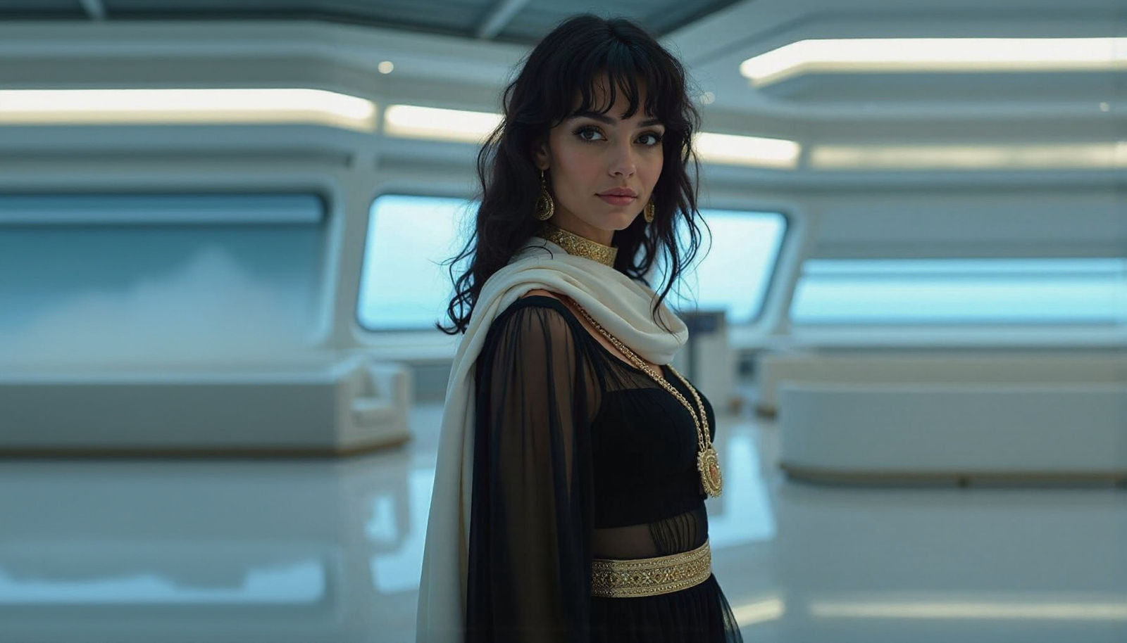 Elegant Italian-Egyptian Woman in Art Deco Style