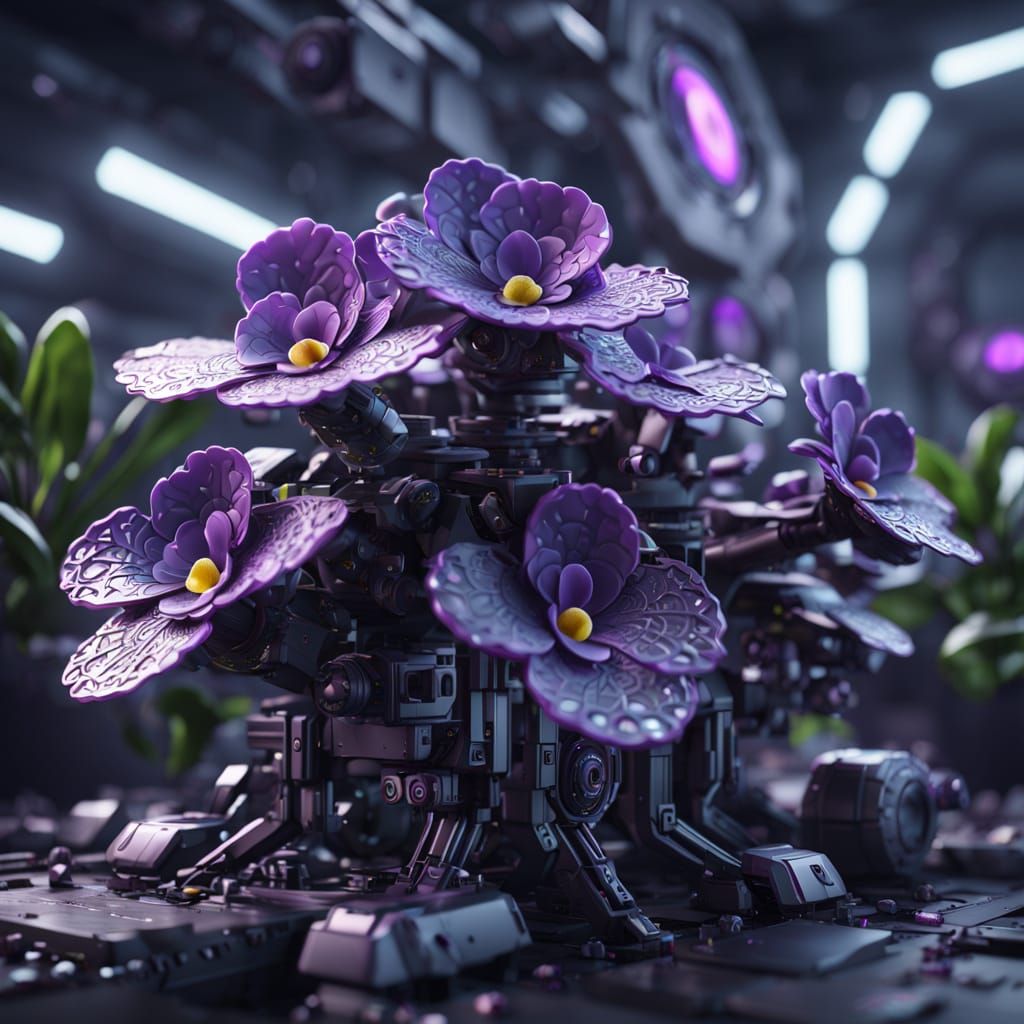 Surreal Sci-Fi Vessel Unveils Futuristic African Violet Deta...