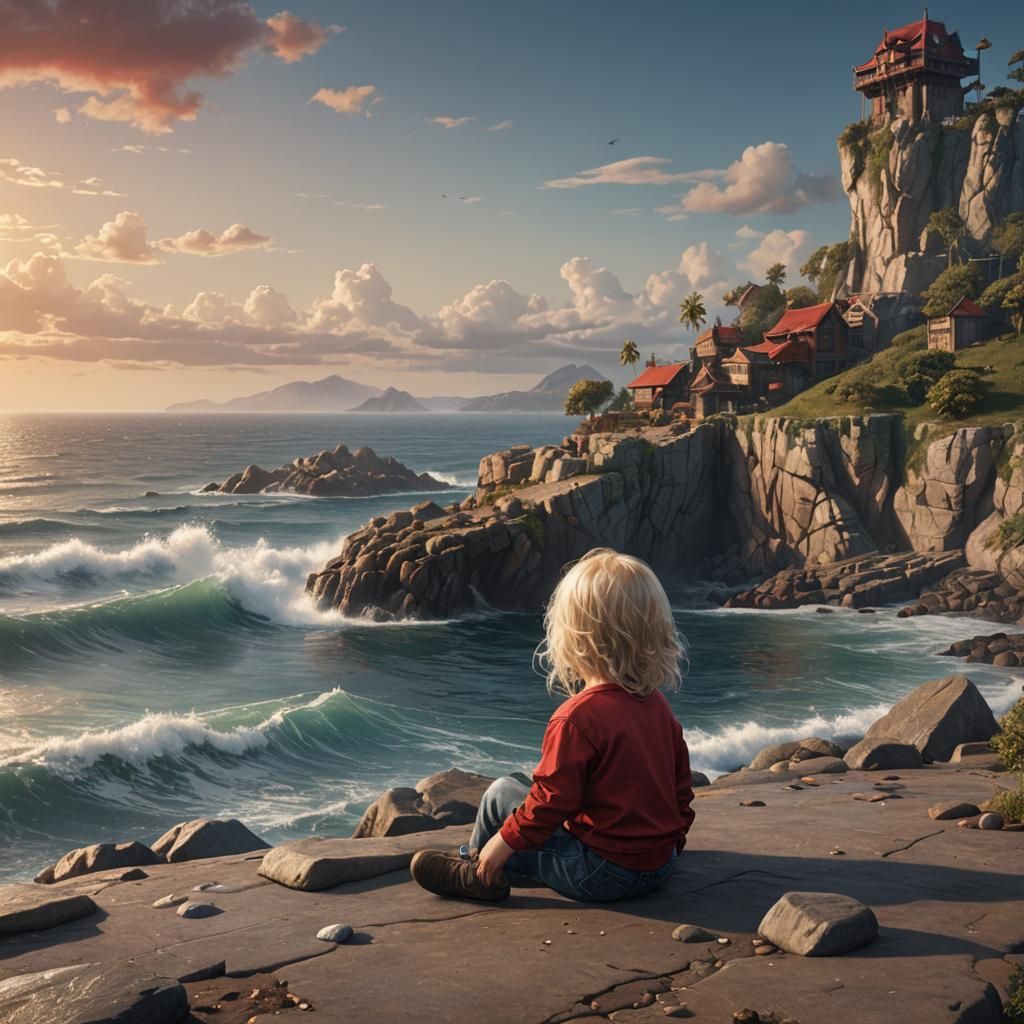 Baby by the Sea: Detailed Matte Painting