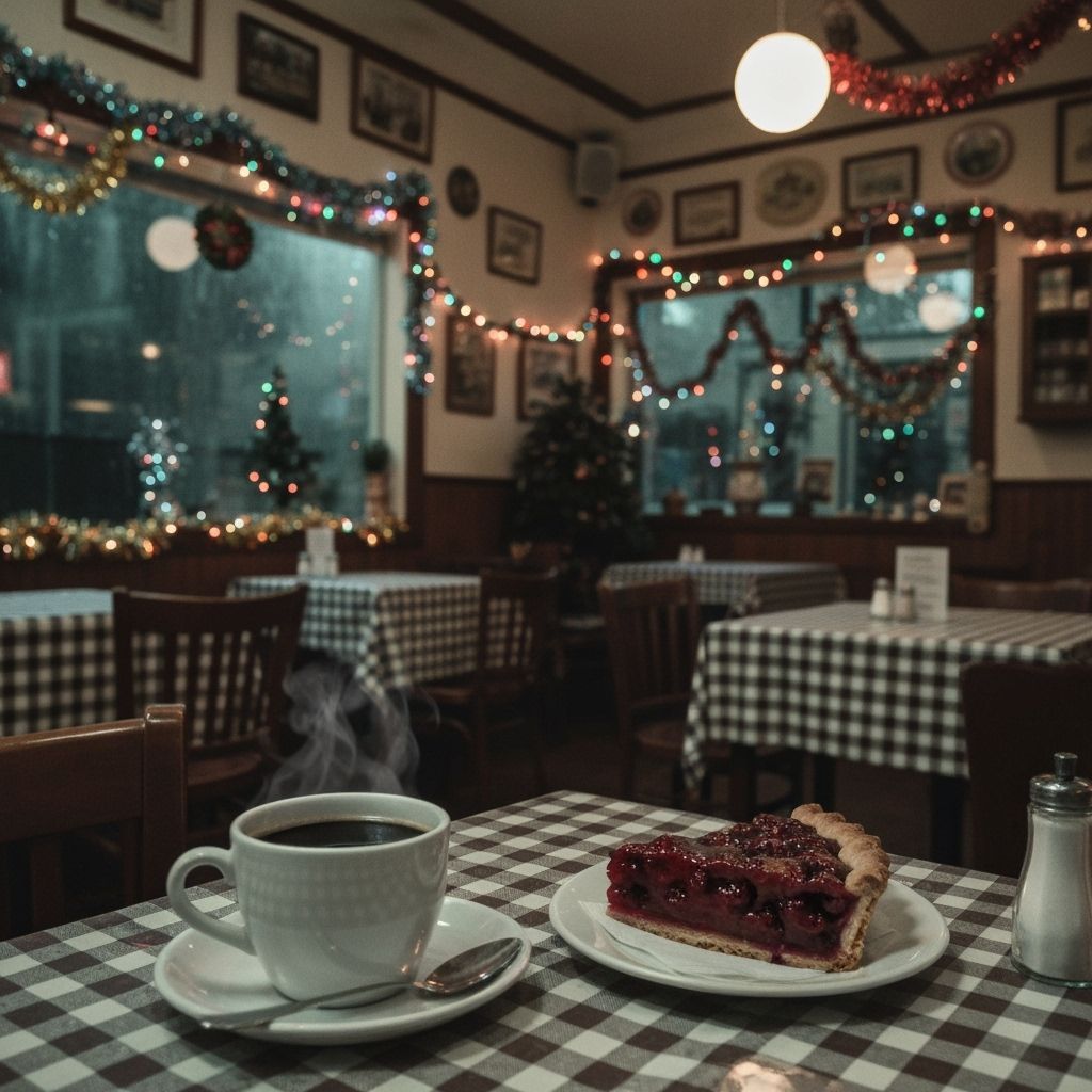 Cozy Christmas Cafe in Twin Peaks Style