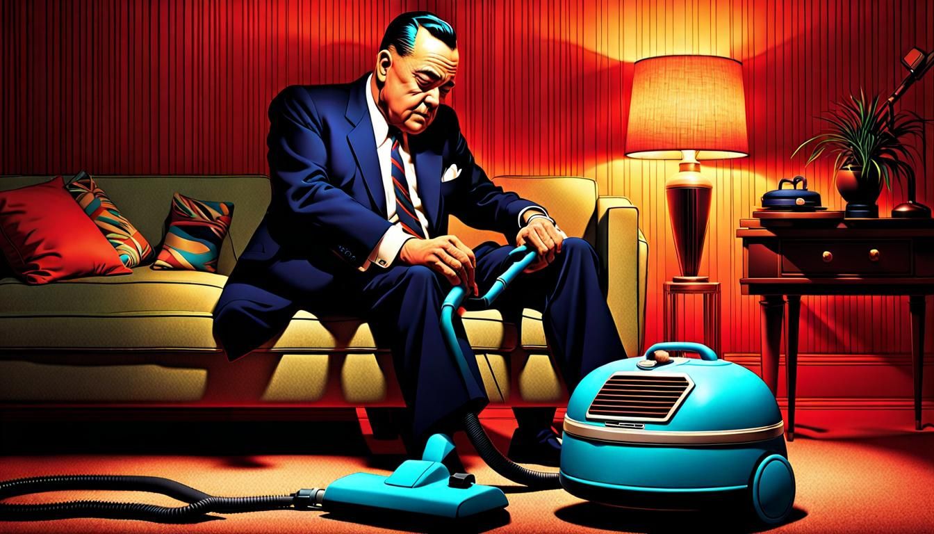 J. Edgar Hoover's Retro Dream with Vacuum Cleaner