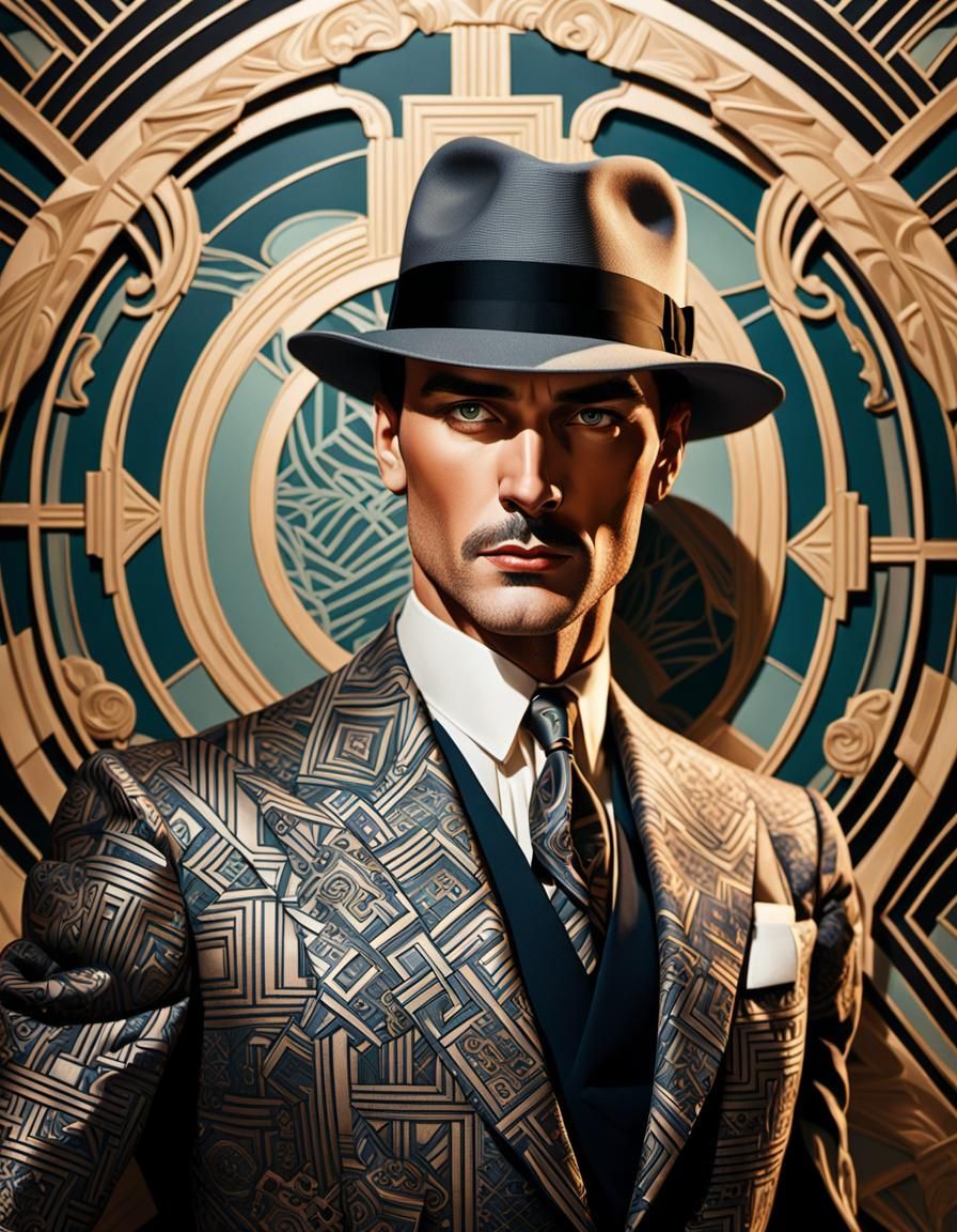 Stylish Art Deco Portrait of 1930s Actor