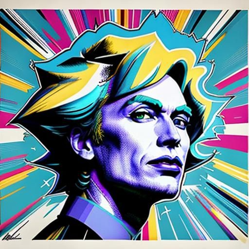 Rocket Launch in Warhol-Inspired Pop Art Style