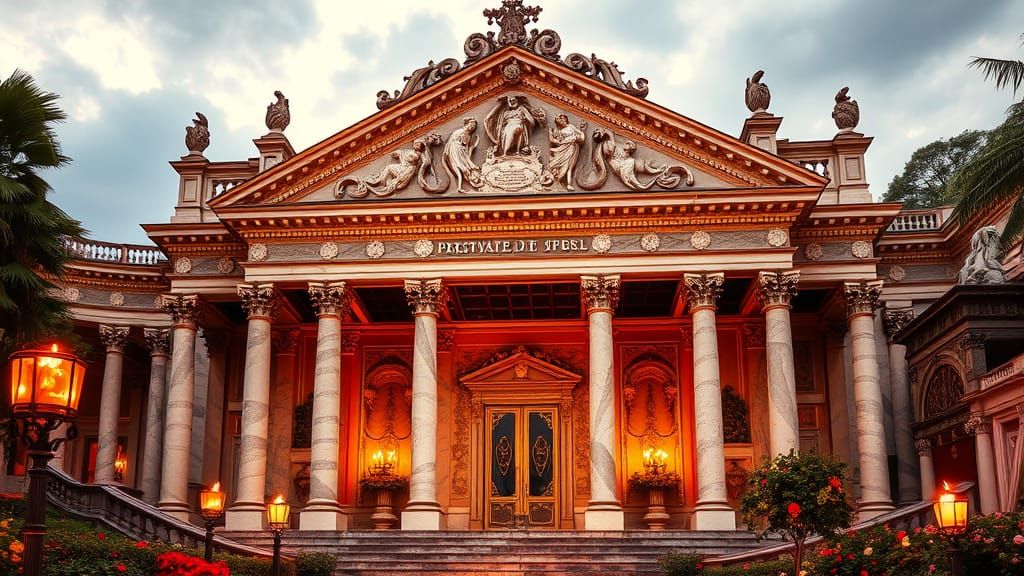 Baroque Theater Shines with Golden Light