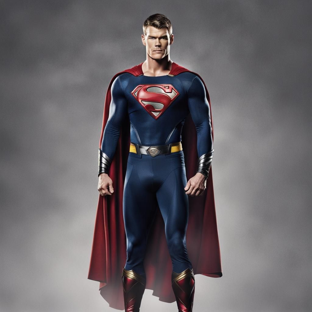 Jack Reacher as Superman with Black Hair