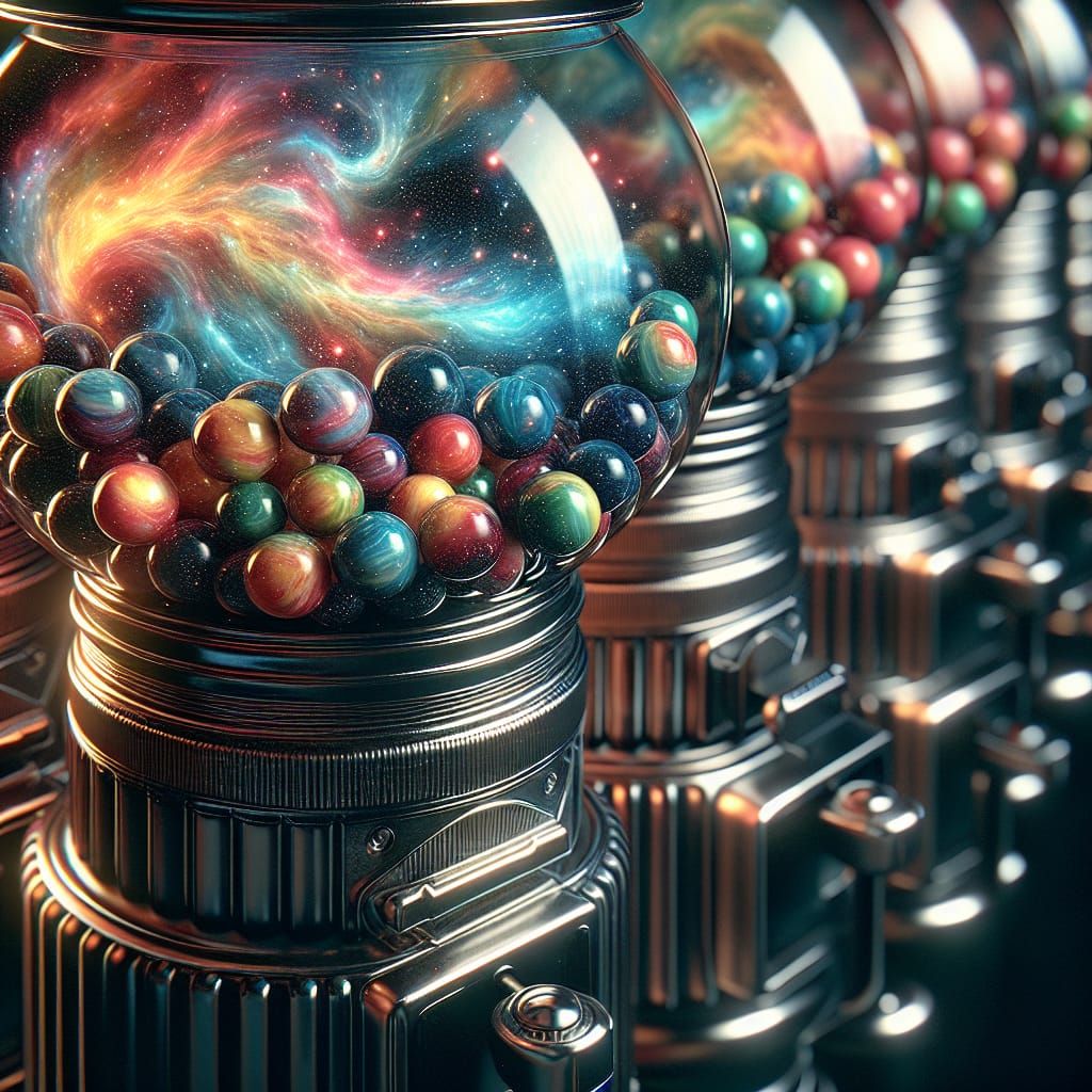 Nebula Gumballs in a Vintage Machine