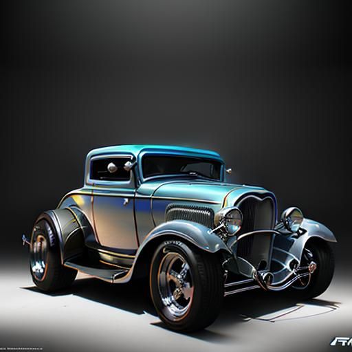 Detailed 1932 Ford Coupe Hot Rod Concept Art