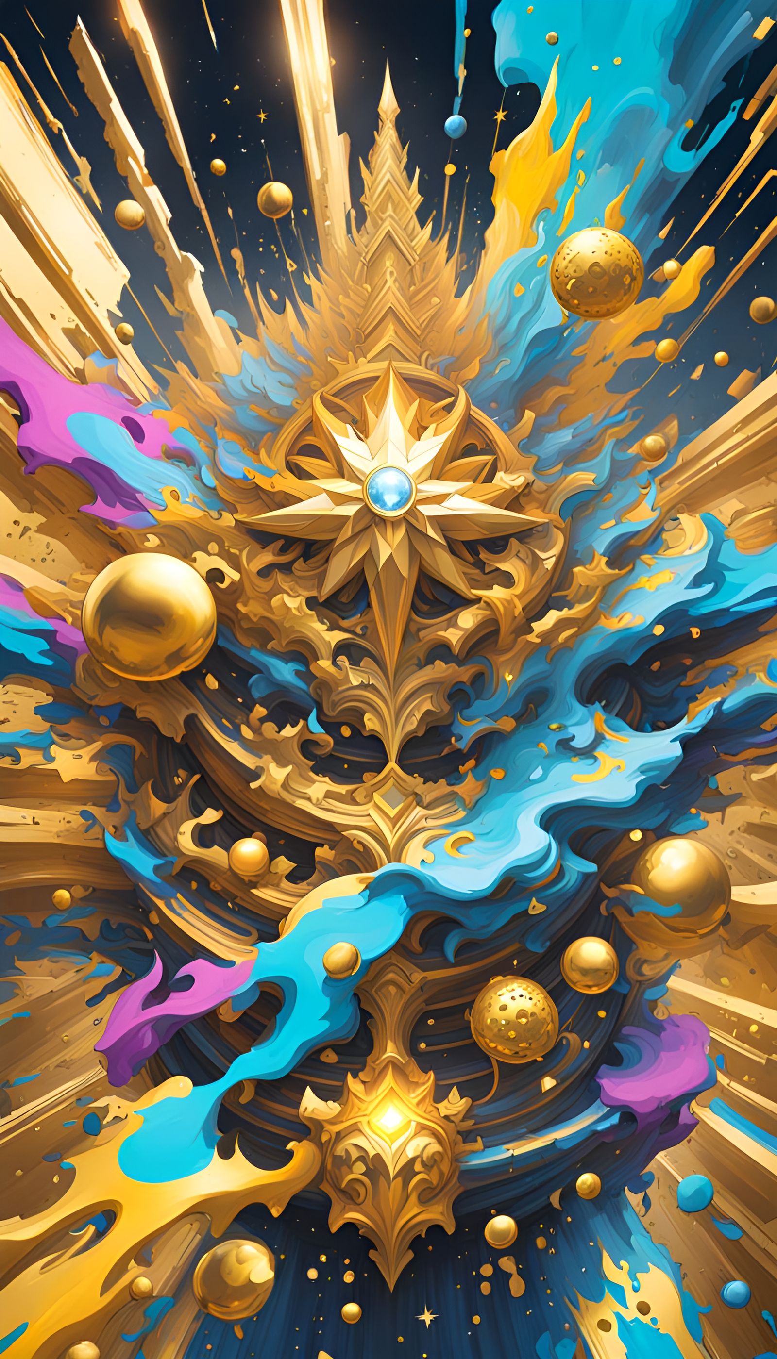Golden Kingdom Supernova in Graffiti Splash Art