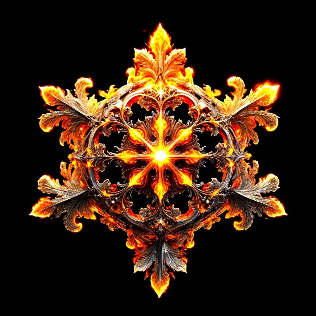 Surreal Sparkling Orb Ignites in Fiery Perfection