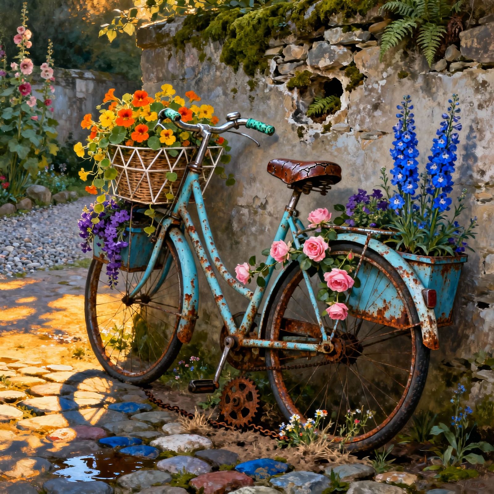 Vintage Bicycle Becomes Living Garden Sculpture