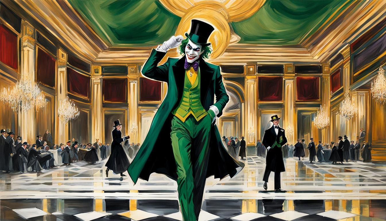 The Joker as Dapper 1830s Gentleman in Gouache Style