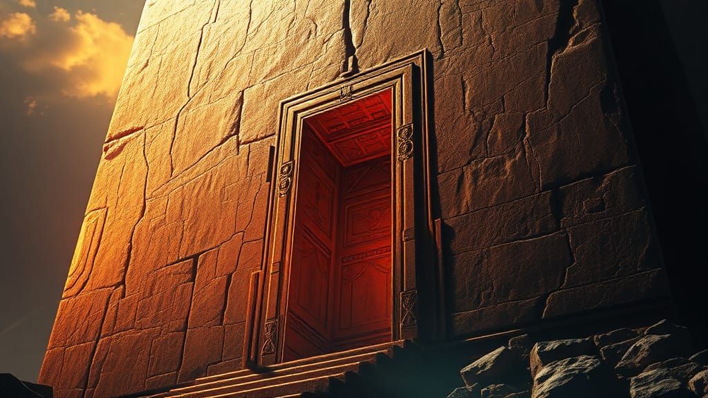 Majestic Monolith Portrait with Gritty Textures in 8k