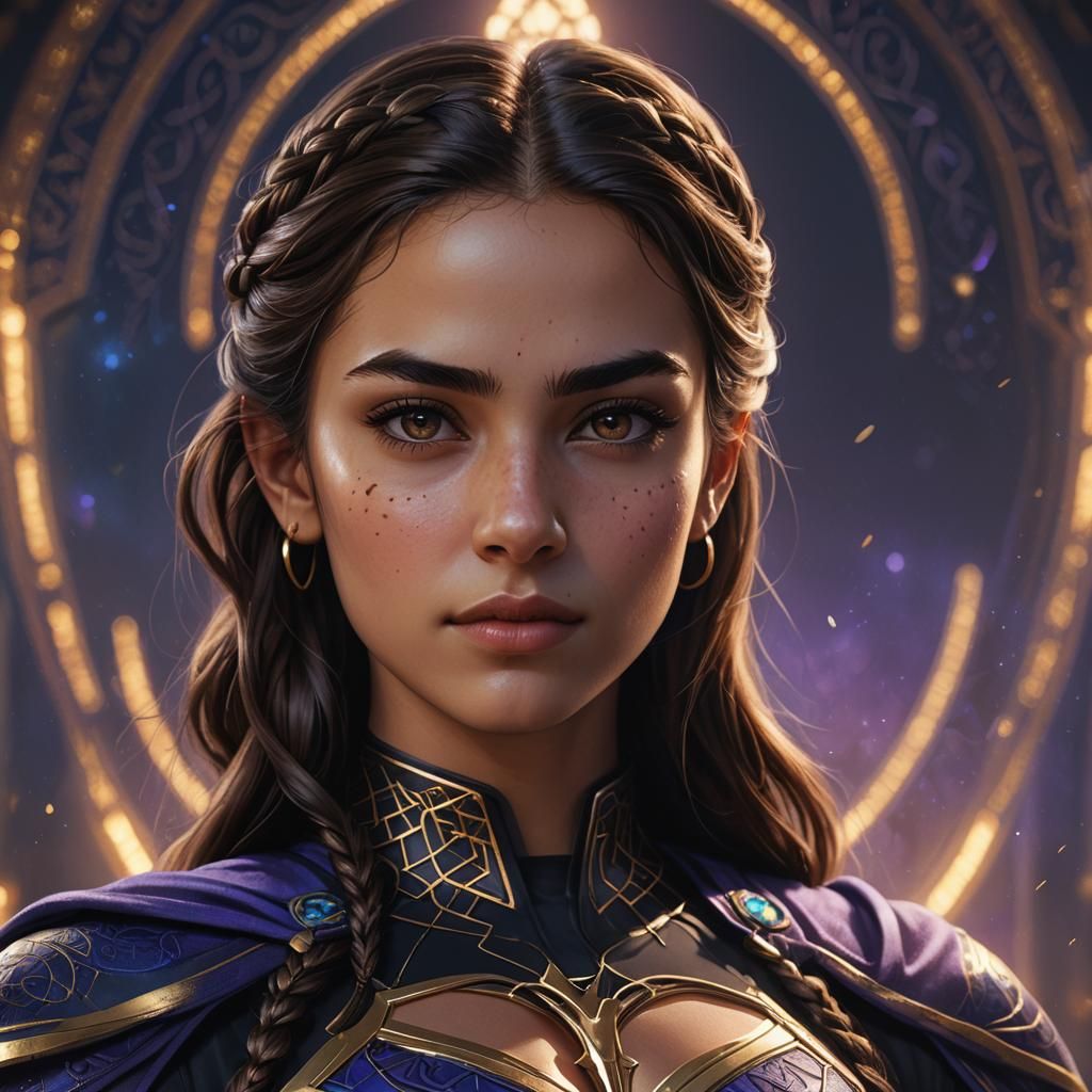 Hyperrealistic Portrait of a Braided-Hair Superhero