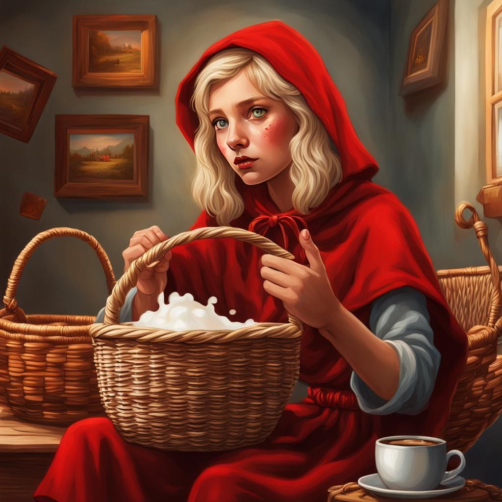 Little Red Riding Hood in Art Gallery, Splash Art
