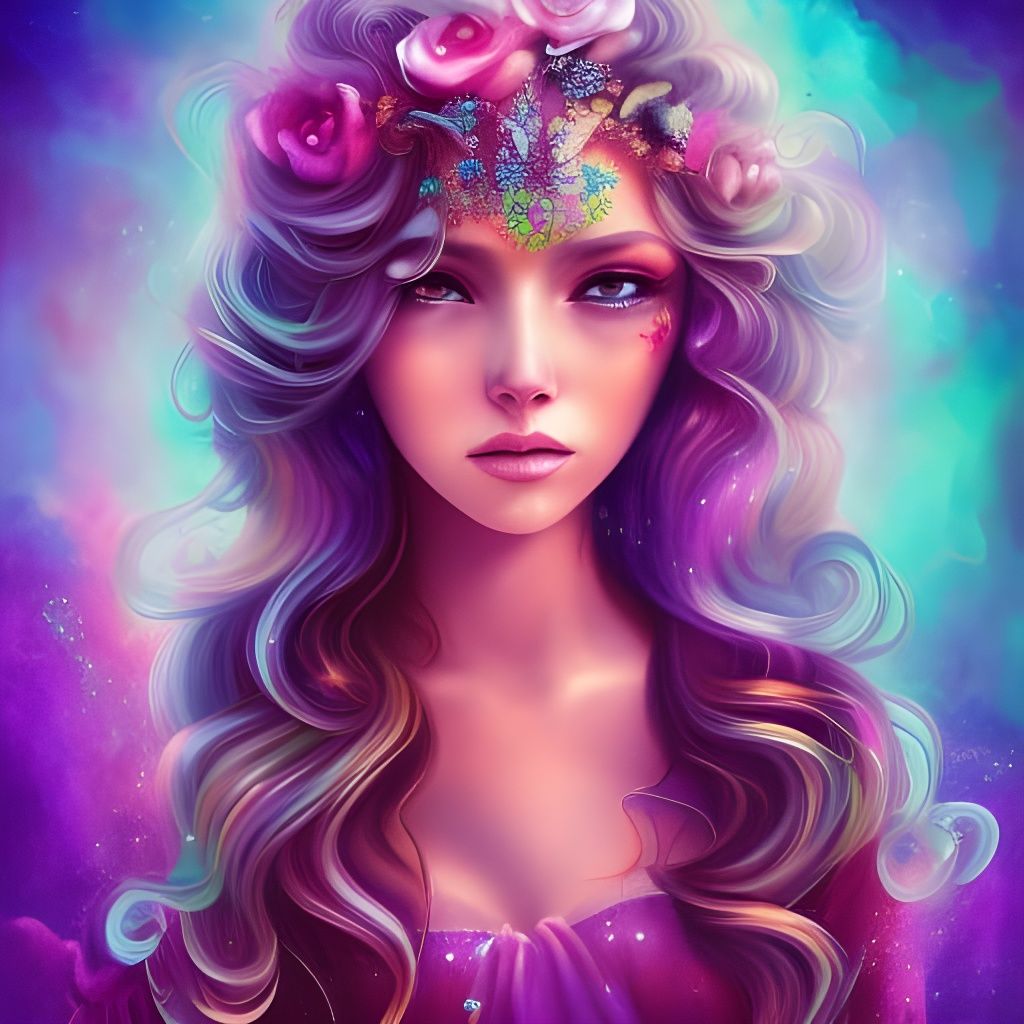 Vibrant Princess Portrait in Oil Painting Style