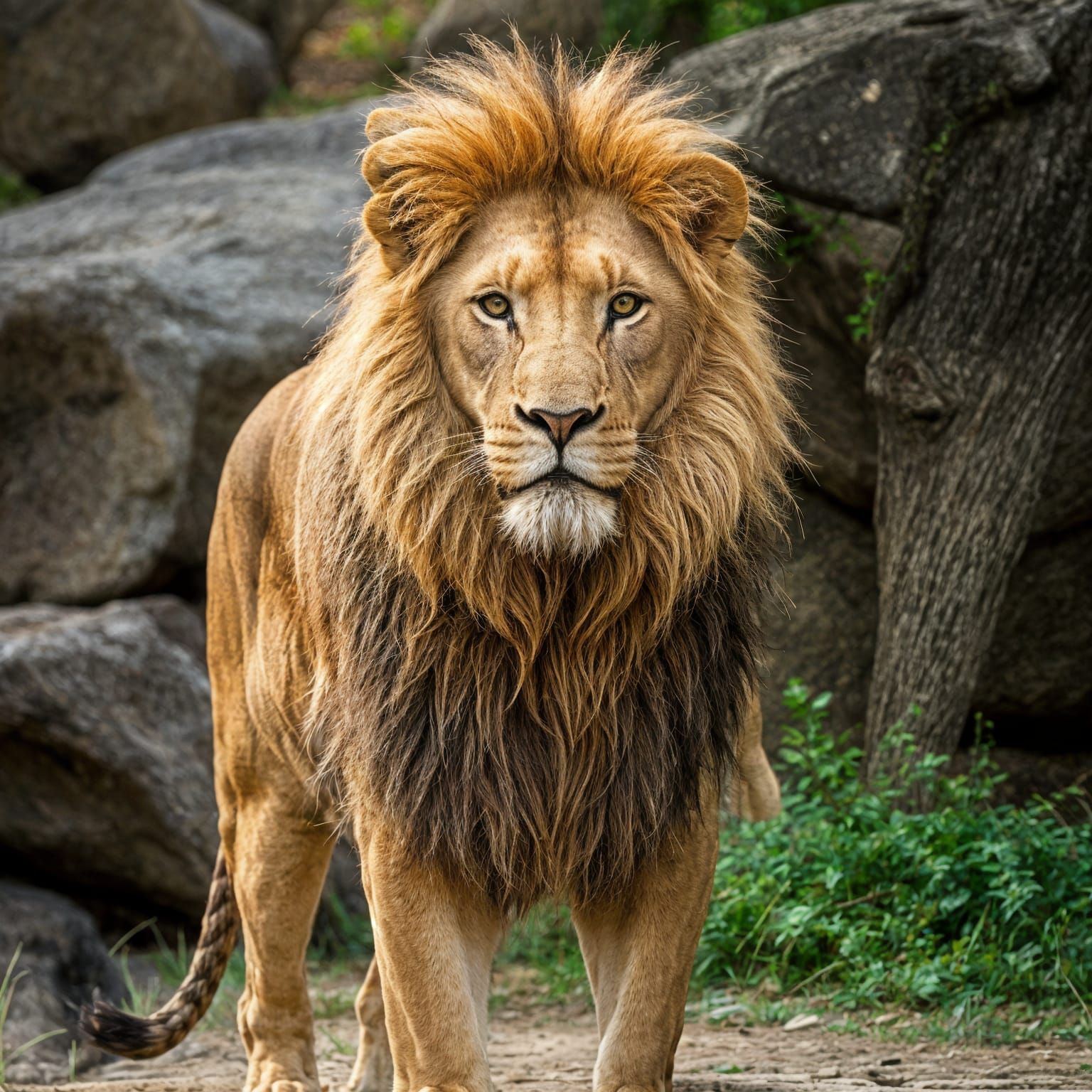 Real Lion in Wild Zoo Photography