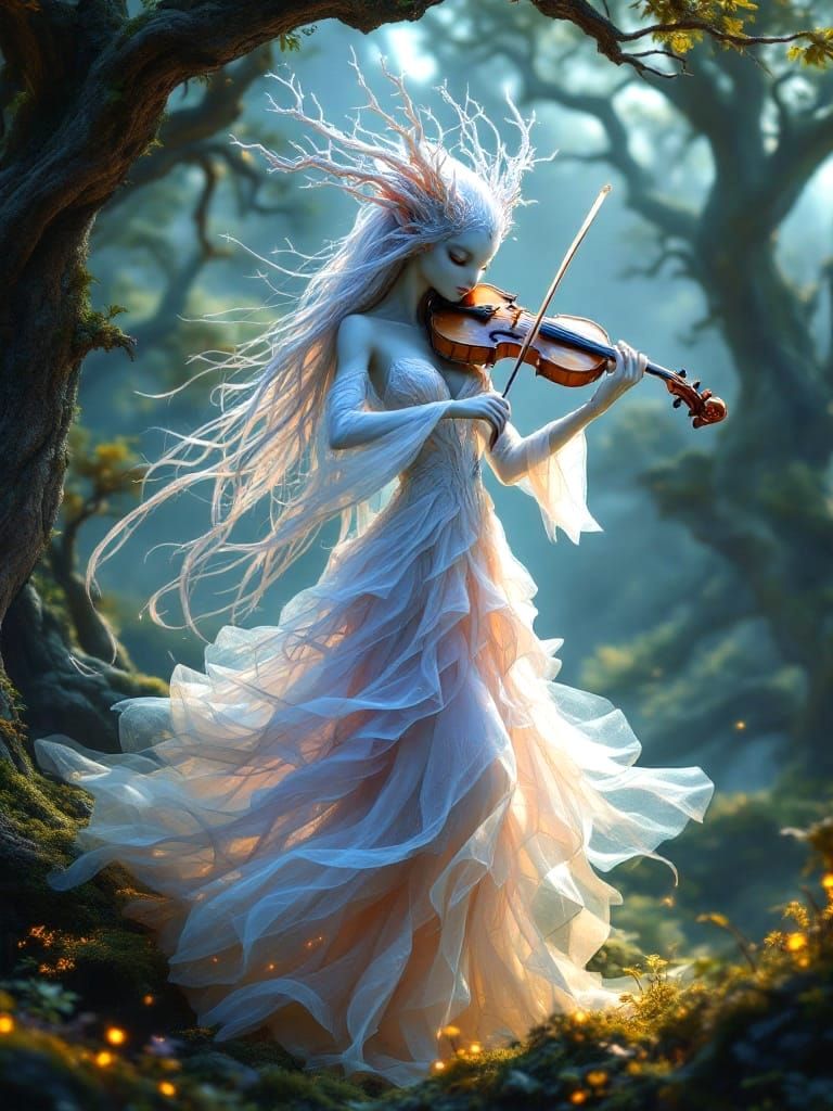 Forest spirit playing violin