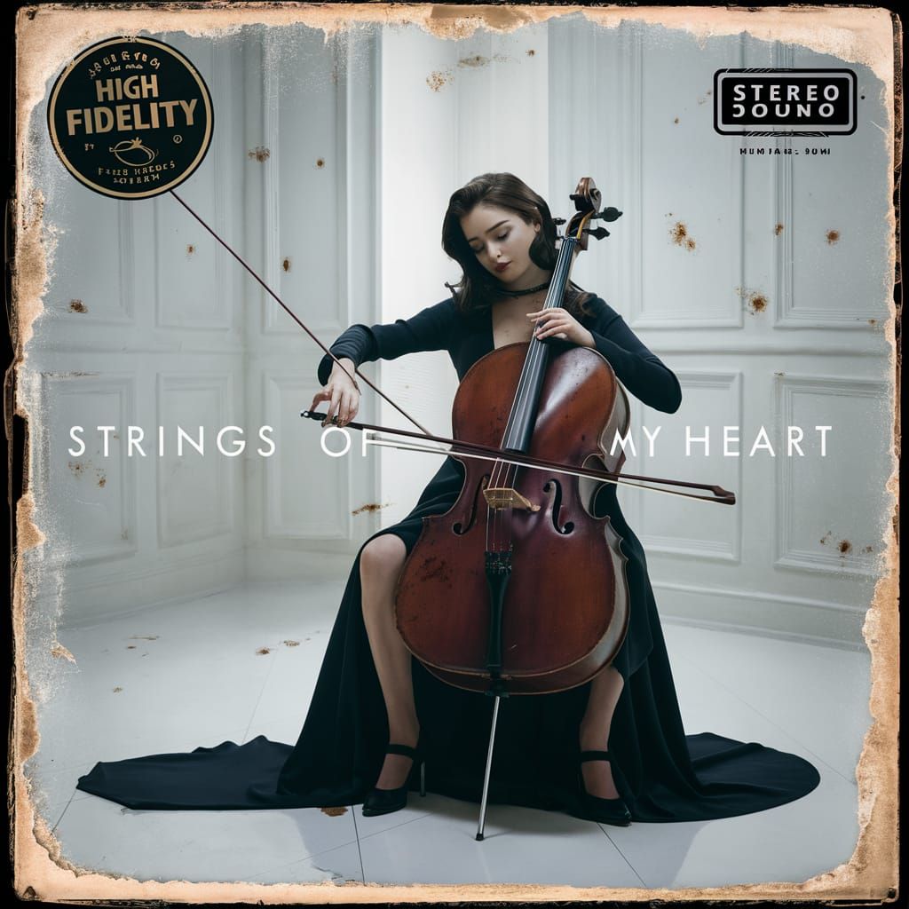 Vintage Album Cover: Girl Playing Cello