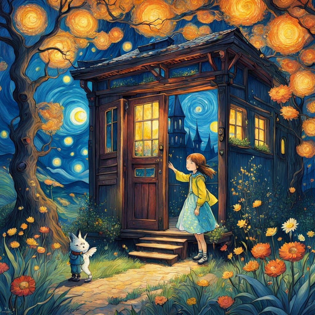 Whimsical Sci-Fi Fantasy Landscape in Studio Ghibli Style