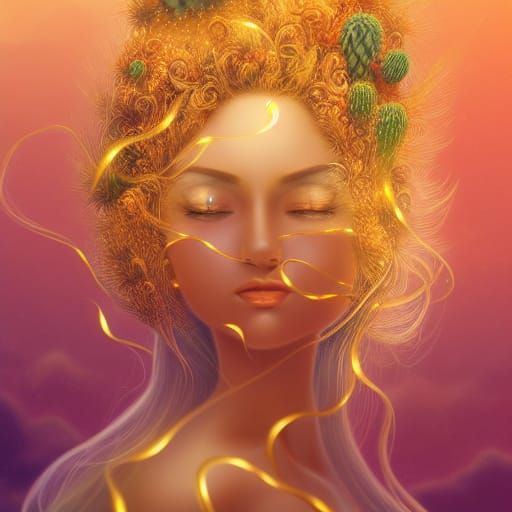 Wind Elemental Desert Princess Digital Art