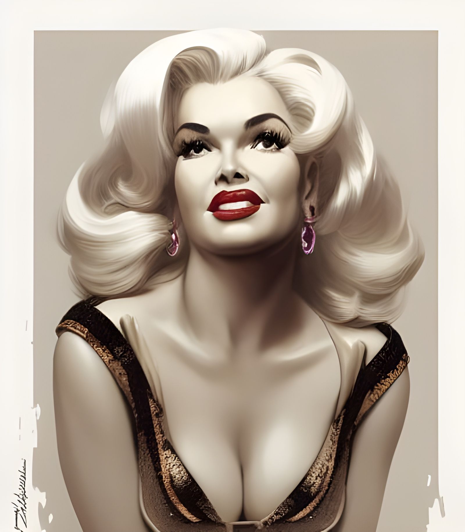 Jayne Mansfield Portrait in Art Nouveau Style