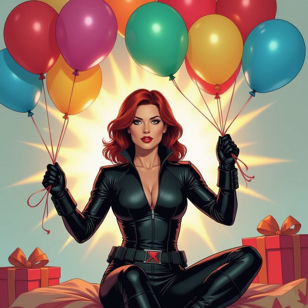 Black Widow's Birthday Party: Comic Book Art