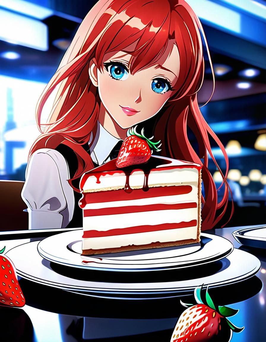 Stylish Woman with Cheesecake, Anime Key Visual