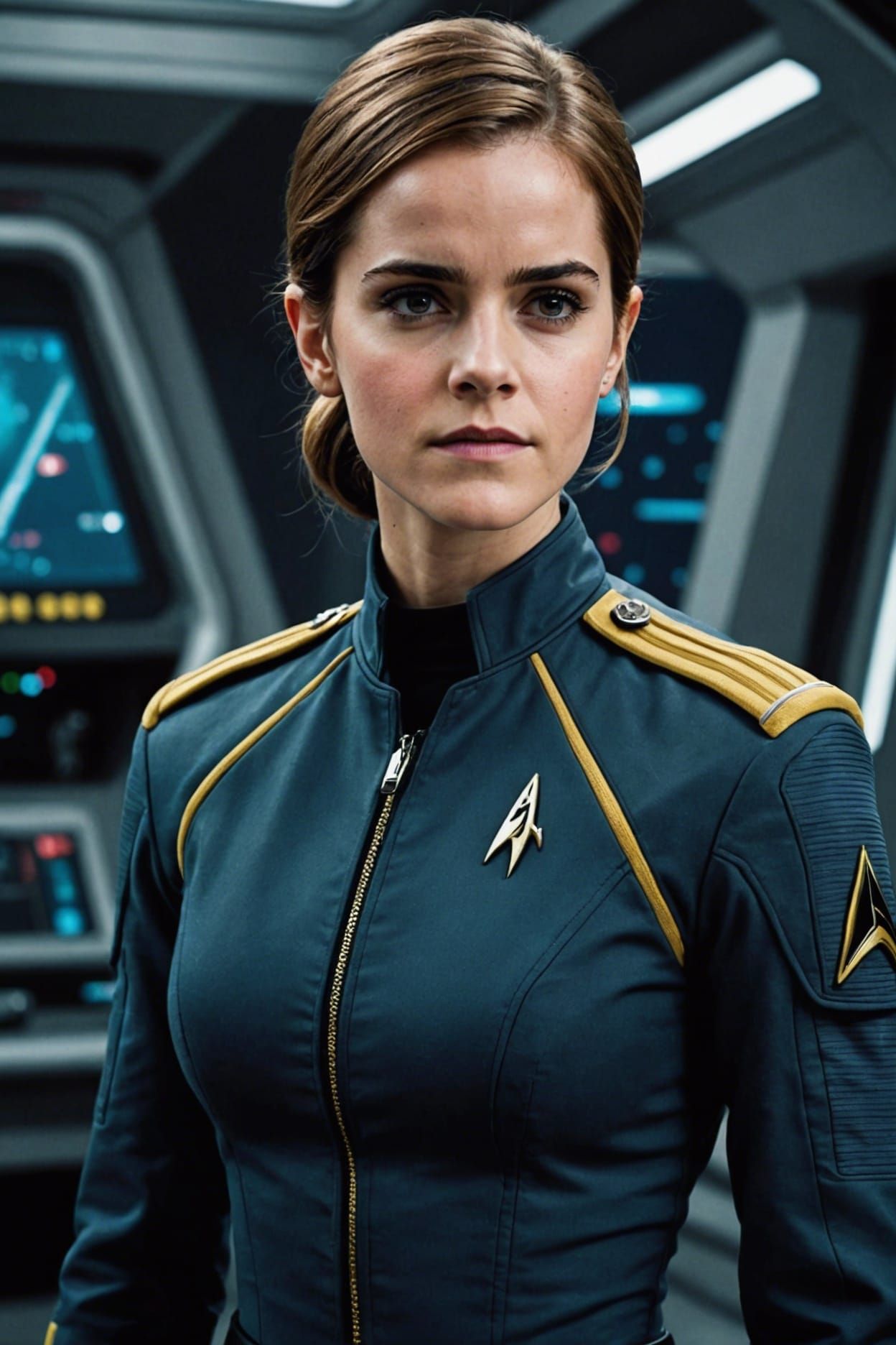 Emma Watson as Star Trek Officer: Cinematic Portrait