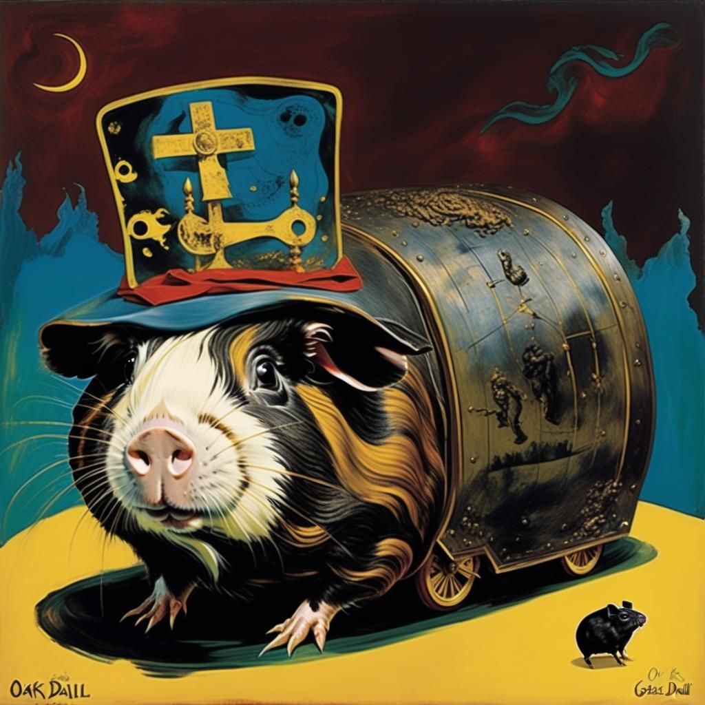 Surreal Guinea Pig Inspired by Kokoschka and Dali