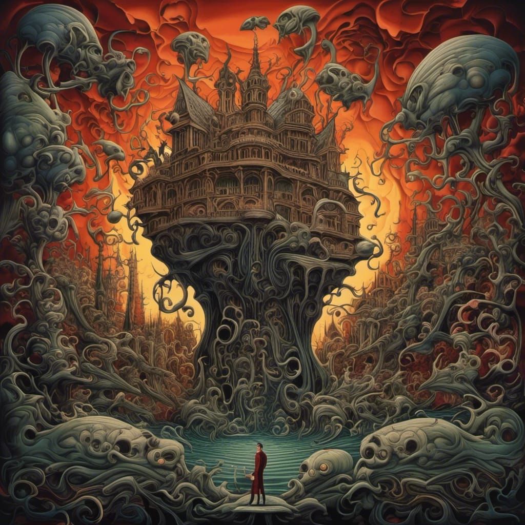 Surreal Dark Cartoon Fantasy Mind Virus