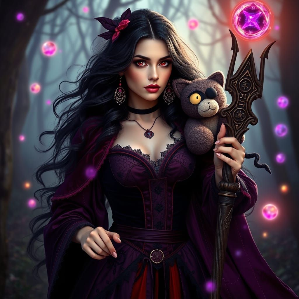 Mystical Forest Portrait of Powerful Fantasy Woman