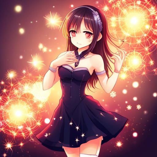 Sparkling Anime Girl in Dress, Manga Key Visual