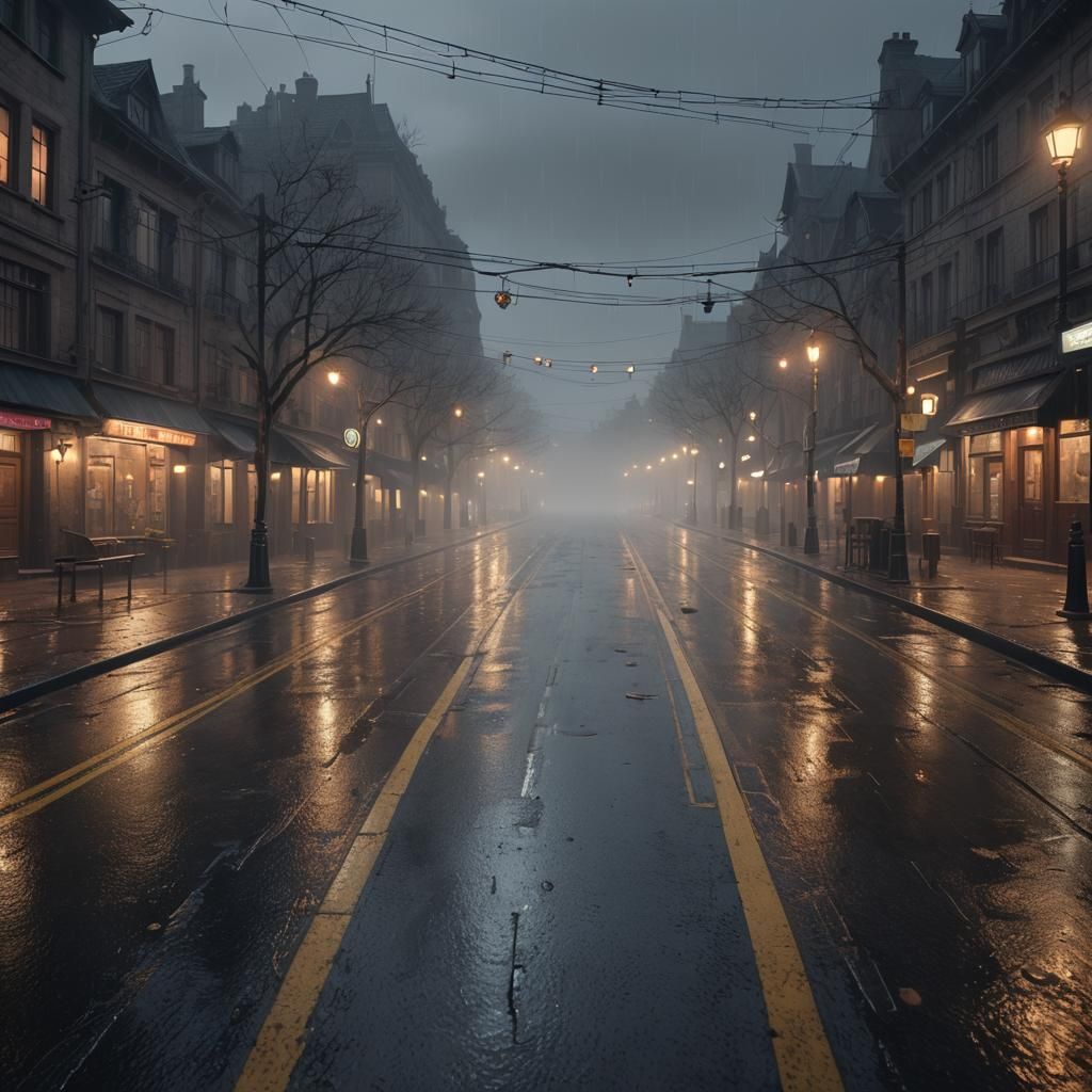 Ethereal Road with Lights in Fantasy Concept Art