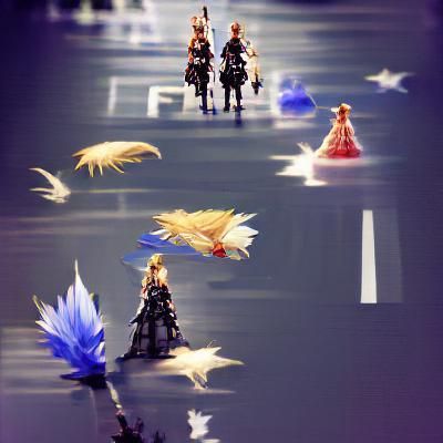 Final Fantasy Warrior in Digital Art Style
