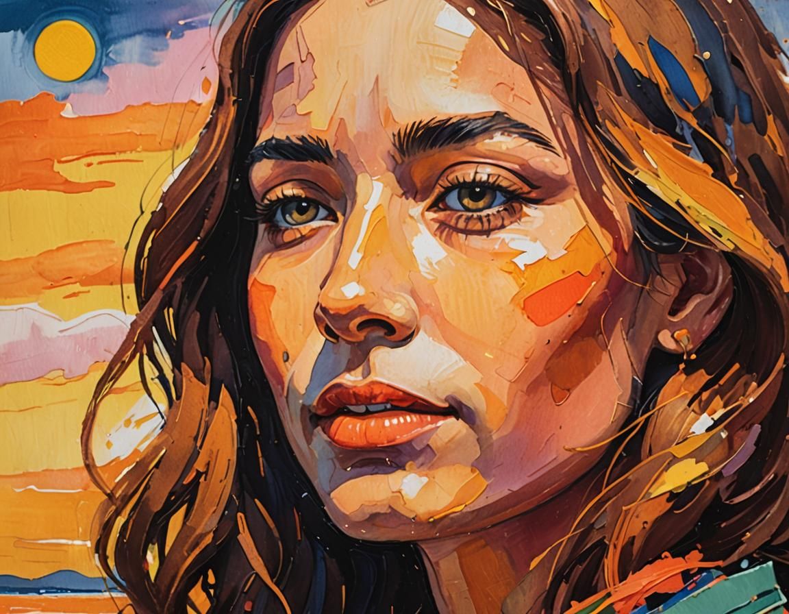 Fauvist Portrait: Waiting for a Smile in Gouache