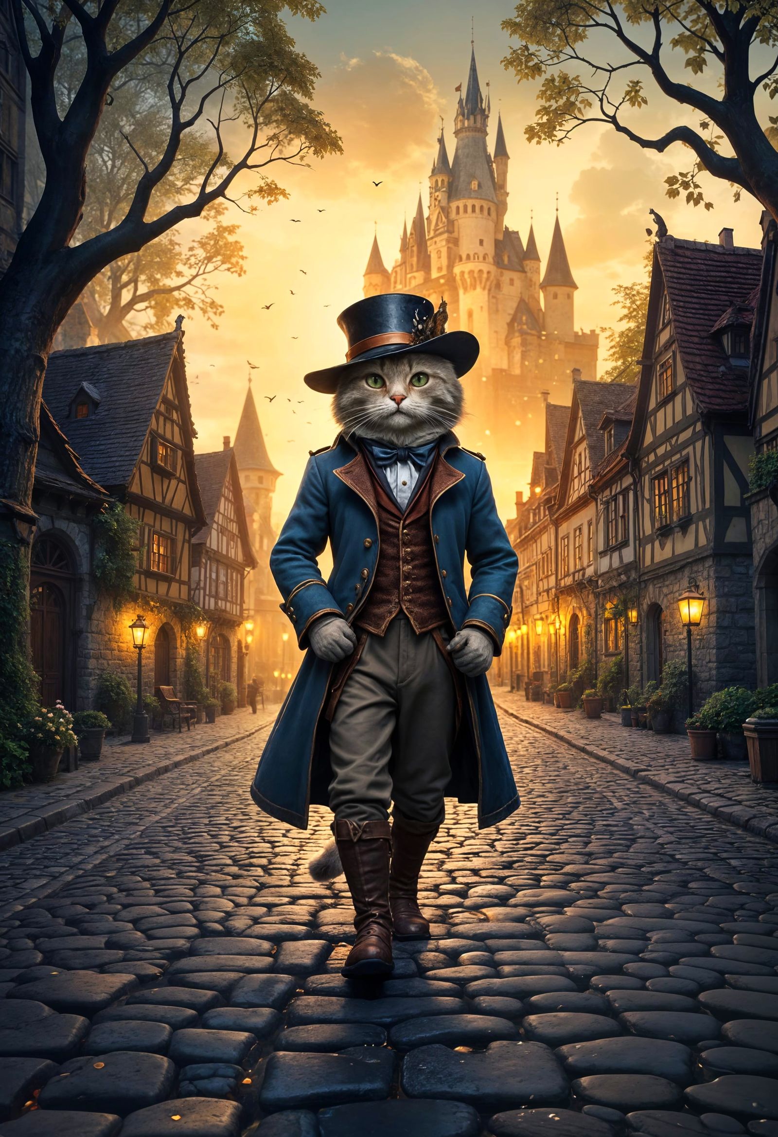 Puss in Boots in Whimsical Fantasy Style