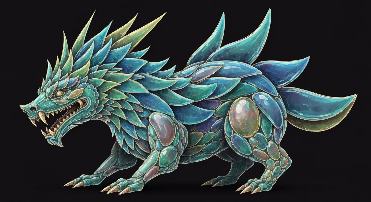 Mythical Ocean Glass Creature as Abstract Vector Fractal